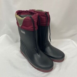 L.L. Bean Black Insulated Rain Boots